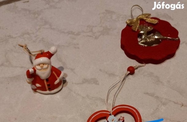 Karácsonyi díszek (mikulás, szarvas, gömb) 5-7cm - Új