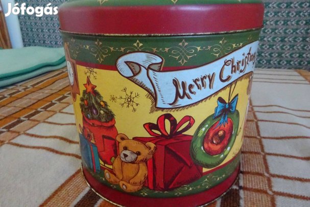 Karácsonyi fém díszdoboz