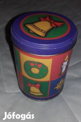 Karácsonyi fém tároló doboz, fémdoboz