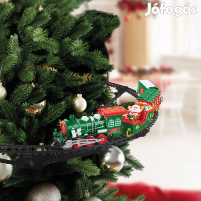 Karácsonyi kisvasút - fára szerelhető fényeffekt és hangeffekt elemes