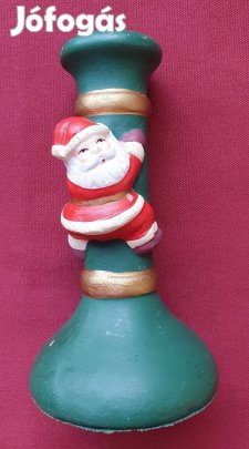 Karácsonyi mikulás kerámia gyertyatartó dekoráció