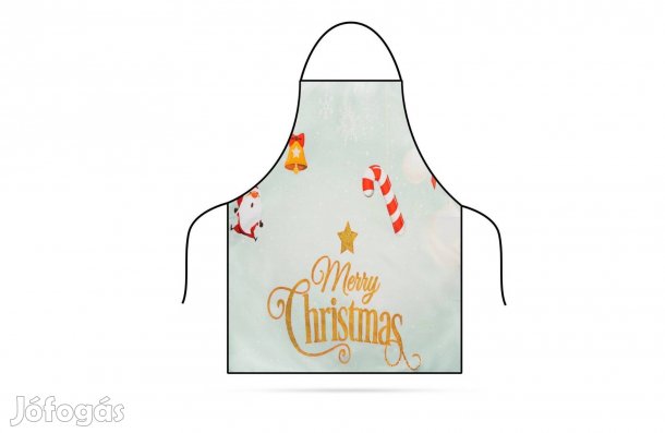 Karácsonyi mintás Hátul megkötős kötény - gyerek méret - 71 x 57 cm