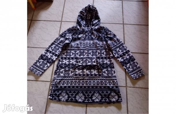 Karácsonyi sötétkék-fehér zsebes meleg szabadidő ruha 42-es