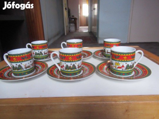 Karácsonyi vásárban vett 6db-os kávéscsésze szett