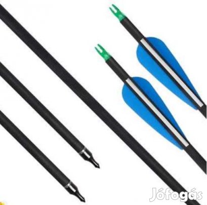 Karbon NyílVessző 3"-os Tollal 80cm Íj és Csúzlihoz (4762)