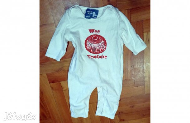 Karbon semleges lábfej nélküli feliratos rugdalózó 6-12 hó