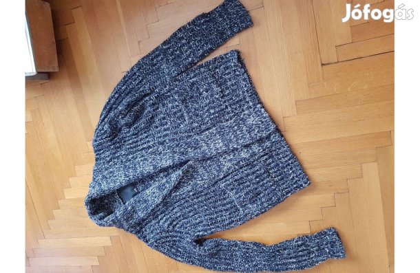 Kardigán kék 36-os kötött női sálgalléros