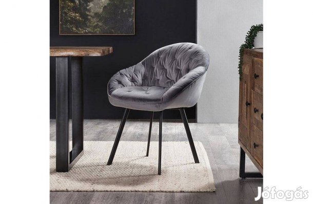 Karfás szék szett,2 db,gyémánt varrással,Salesfever Belle,bársony,Új