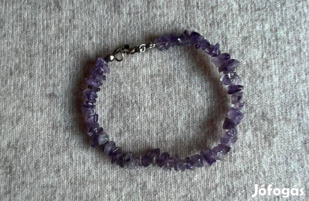 Karkötő ametiszt, kristály, lila, ékszer