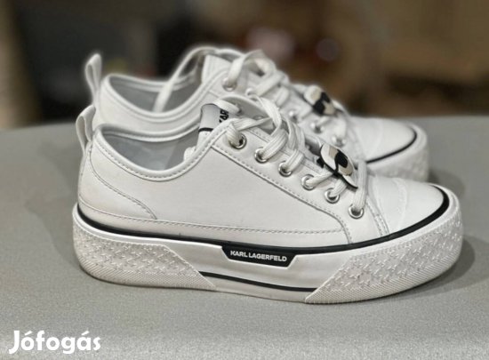 Karl Lagerfeld tornacipő fehér bőr 35, újszerű 
