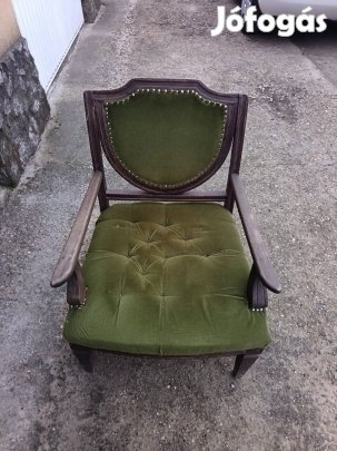 Karosszék zöld kárpitozásu