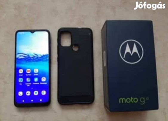 Kártyafüggetlen mobiltelefon Motorola Moto G10 fekete tokkal újszerű