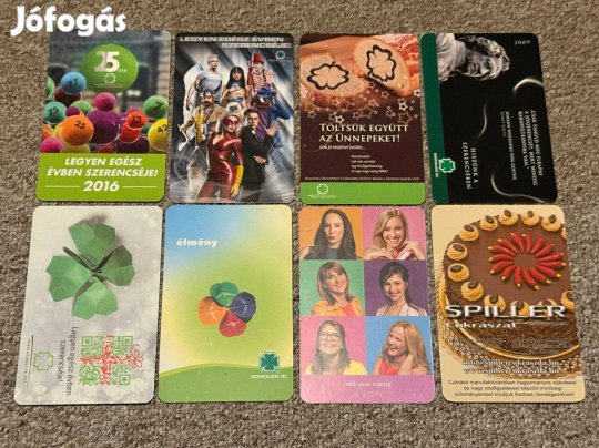 Kártyanaptár 8db 2007-2018 Szerencsejáték Avon Spiller kártya naptár