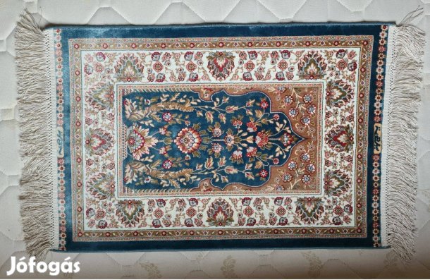 Kashmir tiszta selyem kézi csomózású szőnyeg 48x84cm
