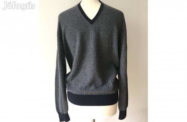 Kasmír-gyapjú minőségi, angol, férfi pulóver. Új. 48-as, (S-M-es)