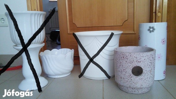 Kaspó fehér nagy padlóváza kerámia virágtartó