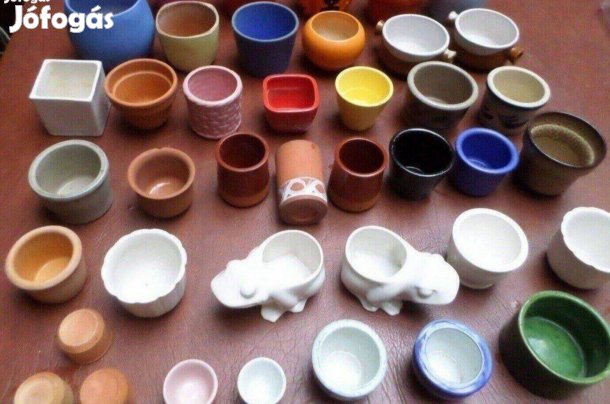 Kaspó gyűjtemény kerámia porcelán 40 db újszerű