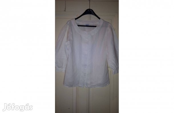 Kathrin fehér madeirás női blúz, felső ( M/ L-es )