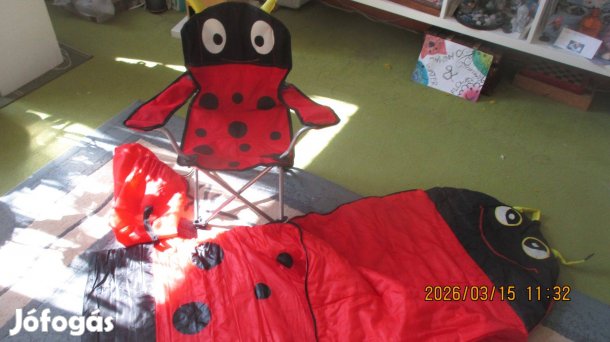 Katicás kertiszék és hálózsák