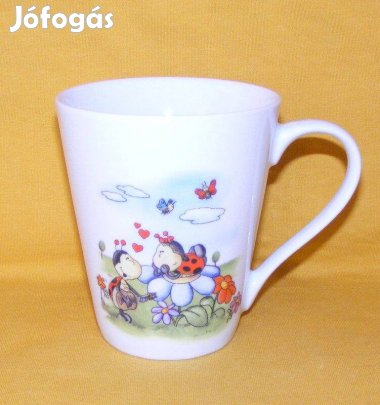 Katicás porcelán bögre