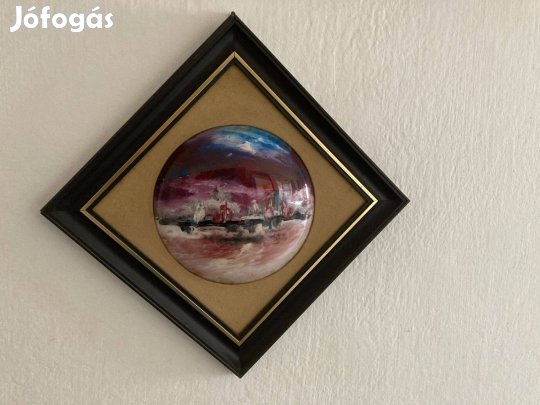 Katona Balint: Viharsziget. Festmeny üveglapos