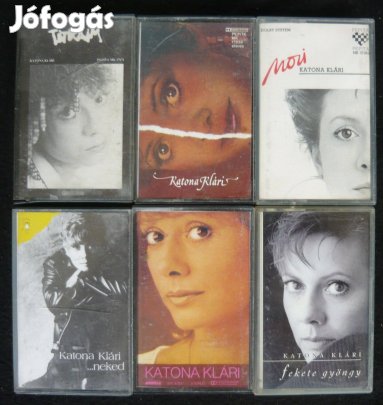 Katona Klári kazetta-kollekció (6 db, pl. Neked, Fekete gyöngy, Mozi)