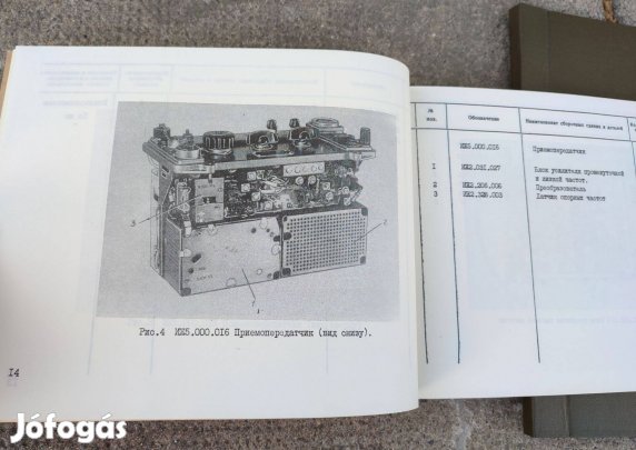Katonai R-809 rep. rádió orosz könyv csomag!