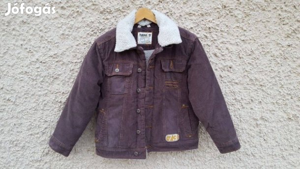 Kávébarna bundás női kordbársony téli kabát - Timberland (L)