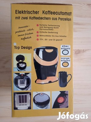 Kávéfőző Új. tartozék 2 db. Porcelán bögrével