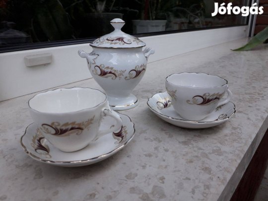 Kávés szett cukortartóval, Aquincum gyár terméke