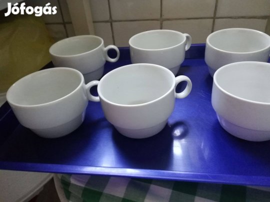 Kávés,teás,capuccinós 6 db hibátlan fehér porcelán,pohár!/67