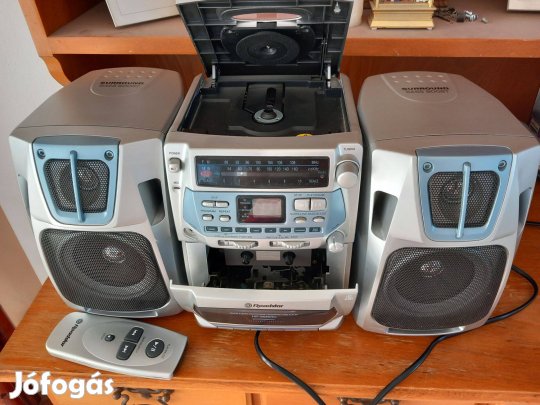 Kazettás magnó és CD-s rádió nagy hangfalakkal HIFI