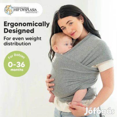KeaBabies elasztikus hordozókendő-szürke. Outlet termék