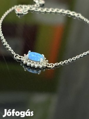 Kecses ezüst karkötő, Opál kővel