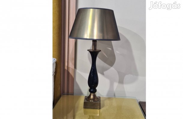 Kecses fekete és bronz színű asztali lámpa 44 cm