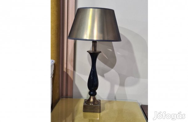 Kecses fekete és bronz színű asztali lámpa 44 cm