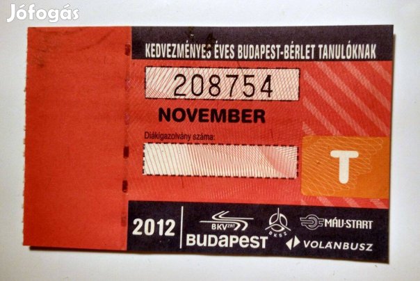 Kedvezményes Éves Budapest-Bérlet Tanulóknak 2012 November (2képpel)