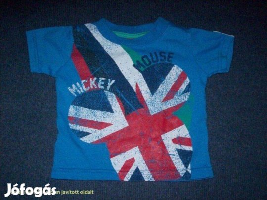 Kék Mickey egér mintás Disney póló 3-6 hó (méret 68)