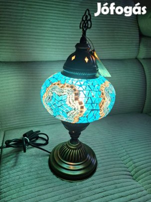 Kék - fehér asztali mozaik lámpa