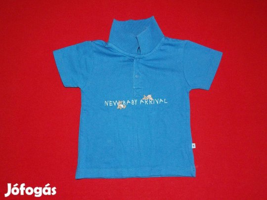 Kék, patentos ingpóló, póló 62-es, 3-4 hónaposra