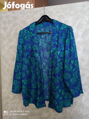 Kék alapon zöld mintás blézer