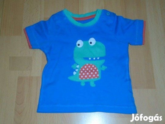 Kék állat mintás póló 6-9 hó (méret 74)