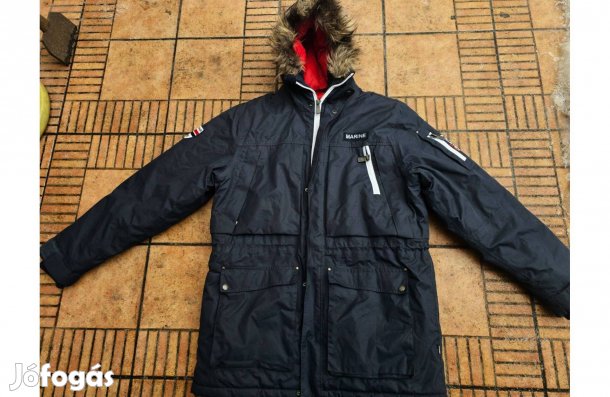 Kék bélelt télikabát L XL