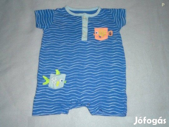 Kék csíkos hal mintás napozó 6-9 hó (méret 74)