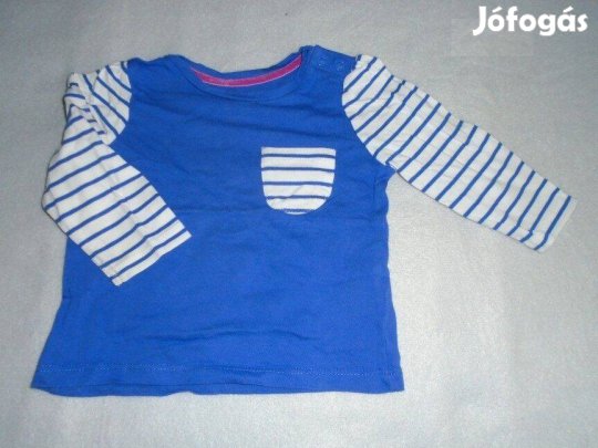 Kék csíkos hosszú ujjú felső 6-9 hó (méret 74)