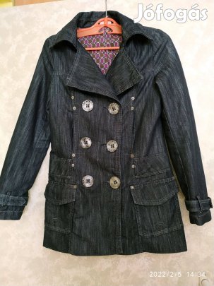 Kék divatos farmerkabát S-es