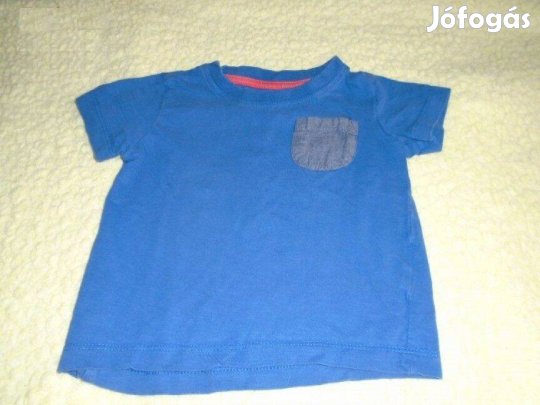 Kék elöl zsebes póló 9-12 hó (méret 74 / 80)