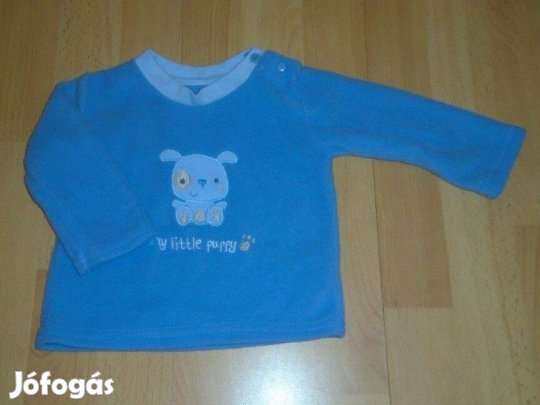 Kék és kutya mintás hosszú ujjú felső 6-9 hó (méret 74)