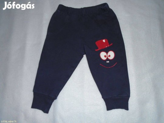 Kék és mintás jogger 6-9 hó (méret 74)