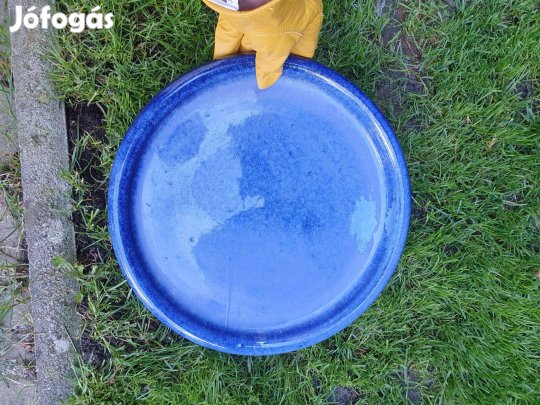 Kék fagyálló kaspó alátét Kb. 30 cm fagyálló kerámia